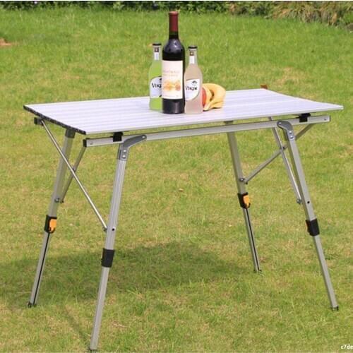 Outdoor Folding Lift Camping Table Aluminium Alloy Garden Party Picnic Table Portable Foldable Desk For Travel Hiking
