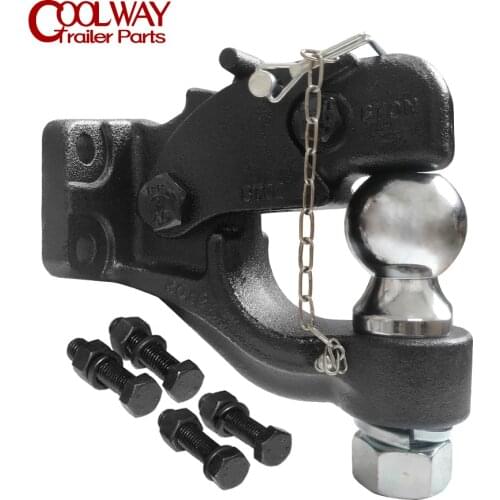 Heavy Duty Pintle Hook Combo With 2 Inch Ball Trailer Hitch Towing Capacity 8 TON RV Parts Camper Accessories Caravan Components