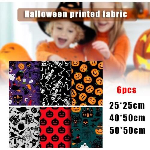 Halloween Pattern Fabric Multipurpose DIY Sewing Fabric Creative Halloween Theme Handmade Supplies LXY9
