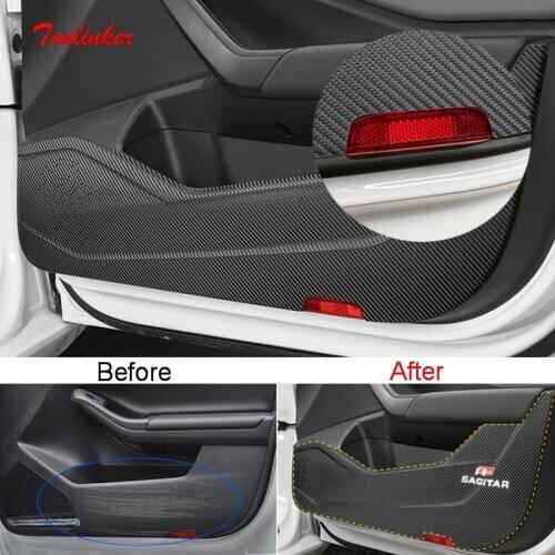 Tonlinker Interior Anti-Dirty Pad Cover Stickers for Volkswagen Jetta MK7 2019-20 Car Styling 4 PCS PU Leather Cover Stickers