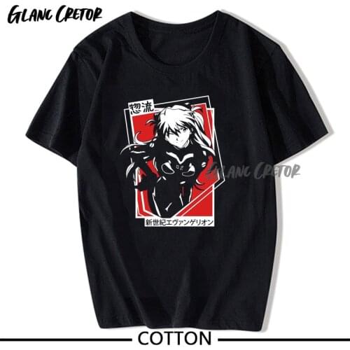 01 Shikinami Asuka T-shirt Men Short Sleeve Anime Manga Streetwear T Shirt Cotton Tees Harajuku Graphic Print Tee