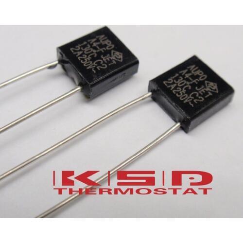 100pcs A4-F 130 2A 250V degree Thermal Cutoff RH130 Thermal-Links Black Square Temperature Fuse 84/102/115/125/135/145/150