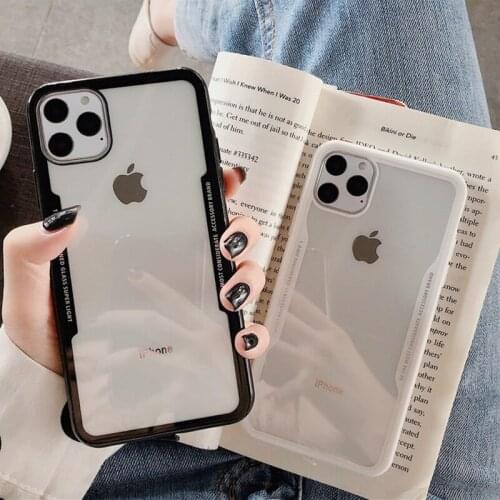 100pcs Transparent Acrylic Back Hard Clear Shockproof Case Armor Cover For iPhone 12 Mini 11 Pro Max XS XR X 8 7 6 6S Plus SE