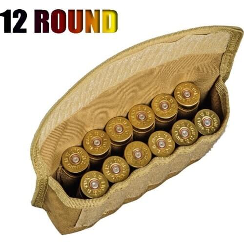 1000D Nylon Military 12 Round Shotshell Holder Molle Pouch Tactical Magazine Pouch Airsoft Hunting Ammo Bag
