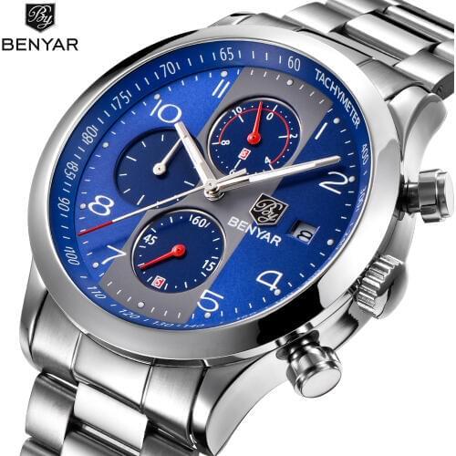 2018 Watches Men Luxury Brand Chronograph Men Sports Watches Waterproof Full Steel Quartz Mens Watch Calendar Relogio Masculino