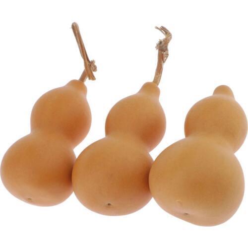 3pcs Natural Gourds Unpainted Charm Pendant For Kids DIY Crafts Keychain Decor Photography Props