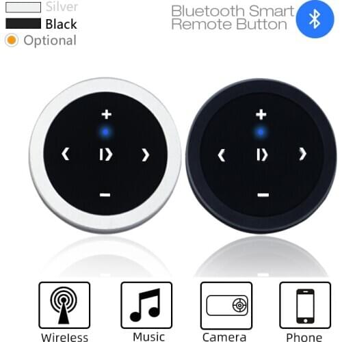 5Pcs Latest Smart Bluetooth Steering Wheel Remote Control Support Music Play SIRI Camera Selfie For IOS Android Portable Device