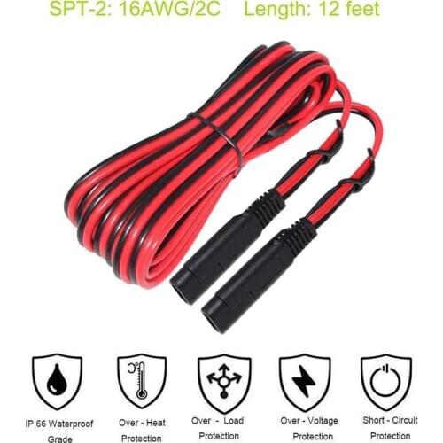 6.5 Feet 14AWG SAE to SAE Extension Cable, Quick Disconnect Wire Harness DC Connector Cord Plug for Trailer RV Boat Camp Solar P