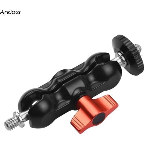 Andoer Articulating Friction Arm Monitor Mount with Double Ballhead Standard 1/4-inch Screw for Camera Monitor LED Light Mic