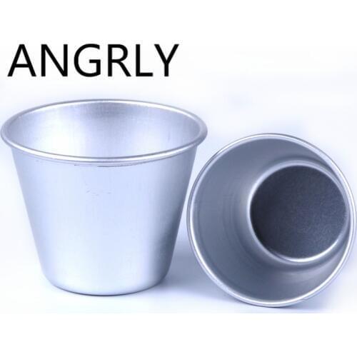 ANGRLY 10pcs Stainless Steel Half Football Form Kitchen DIY Baking Western Cup Baking Cake Mould Oven Pudding Jelly Dessert