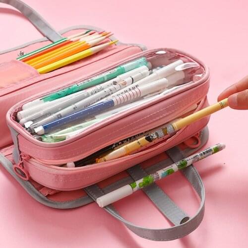 Large Capacity Zipper Pencil Case Oxford Big Pencilcase School Pen Case Supplies Pencil Bag School Box Pencil Pouch Stationery