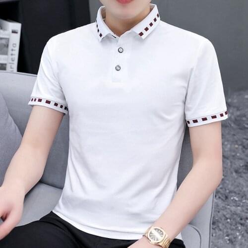 BROWON Brand Summer Men Polo Shirt New Fashion Solid Color Turn-Down Slim Fashion T Shirt Short Sleeve Casual Mens Clothing