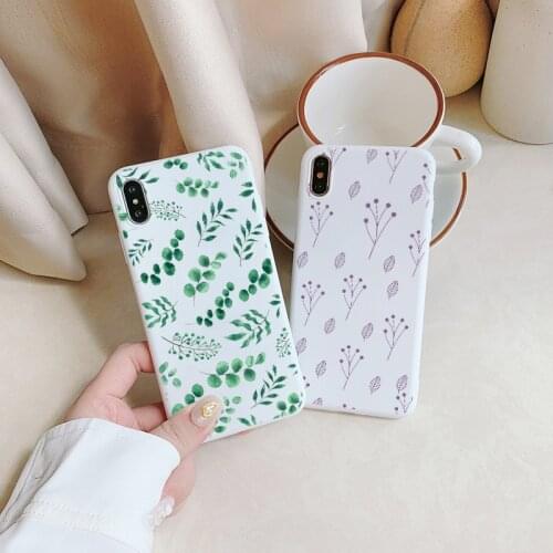Retro Flower Leaf Leaves Phone Case for iphone 6s 7 8 Plus SE 2020 12 11 Pro Max X XS MAX XR Soft Silicone Shockproof Back Cover