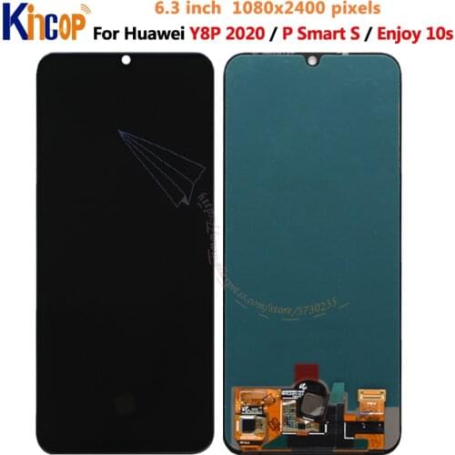 For Huawei Y8p 2020 LCD AQM LX1 Display WITH FRAME Touch Digitizer Screen Assembly For Huawei P Smart S LCD Display Replacement