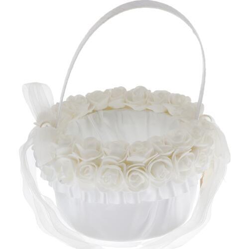 Elegant Lace Flower Basket Engagement Wedding Ceremony Party Flower Basket Flower Girl Basket Wedding Accessory for the Bride