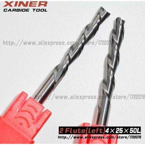 4*25mm2pcs/lot Freeshipping,CNC machine cutter,solid carbide end mill,milling cutter A 2 flute left end mill,PVC,MDFAcrylic,wood