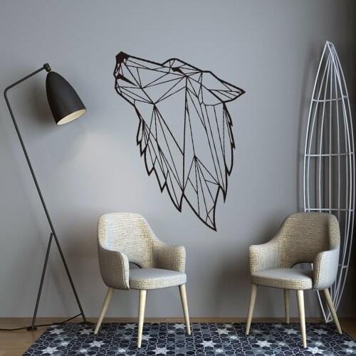 Nordic Style Wolf Art Geometric Vinyl Wall Stickers For Bedroom Decor Sticker Wall Decal Wallpaper decoracao para quarto