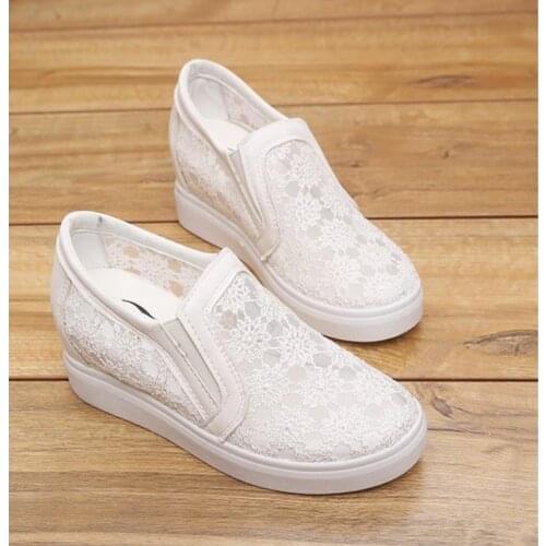 2021 Hot Comfortable Women Loafers Shoes Lace Slip on Walking Shoes White Sneakers Casual Shoes Ballet Flats Platform Shoes