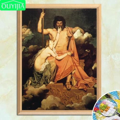 Famous Painter Ingres "Jupiter and Thetis" 5D DIY Diamond Painting Full Square Diamond Embroidery Sale Rhinestone Mosaic Picture