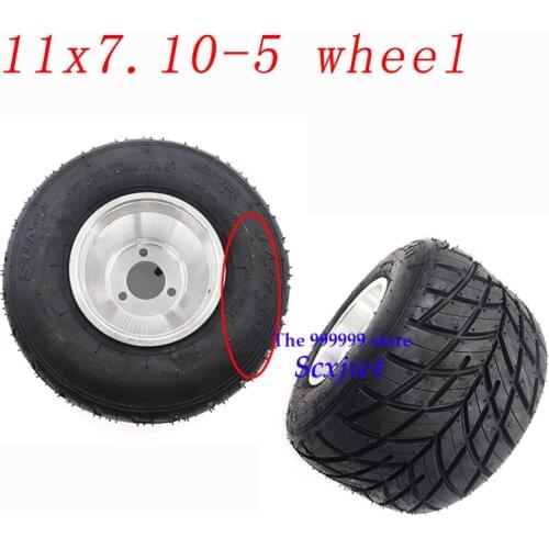 Competitive Kart 5-Inch Go Kart Tires 11x7.10-5 Anti-skid Rain Tire Vacuum Tyre With Hub Accessories