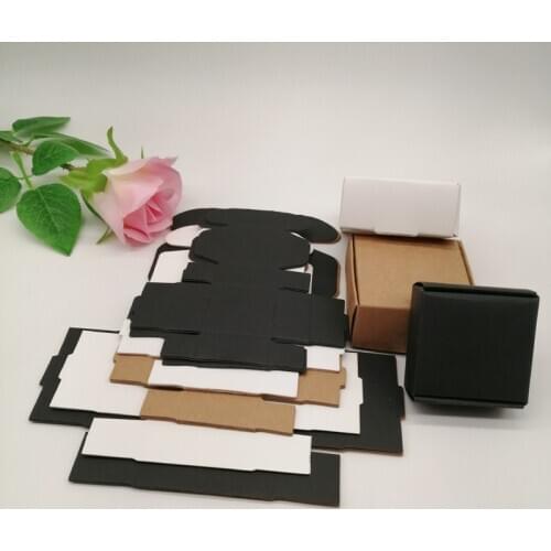 100pcs Black/White/Kraft Paper Box for Packaging Earring Jewlery Box Gift Cardboard Box Diy Jewelry Display Storage Packing Box