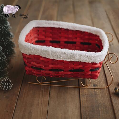 Newborn Photography Basket Props Baby Christmas Photo Shoot Handmade Sled Basket Infant bebe fotografia Accessories Shower Gift