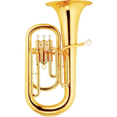 Brass body Gold lacquer Euphonium 3 Pistons Tone Bb
