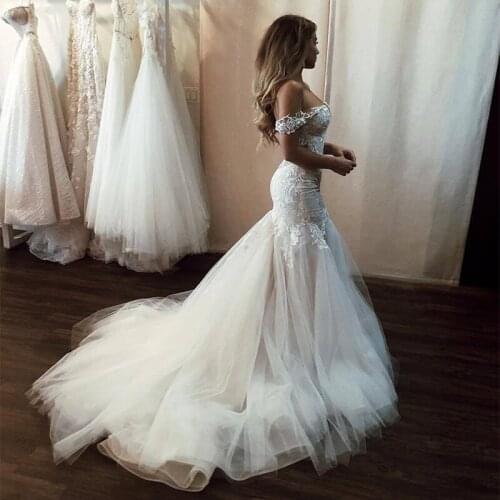 Hot Selling Elegant Off Shoulder Sweetheart Bridal Gown Mermaid Wedding Dress