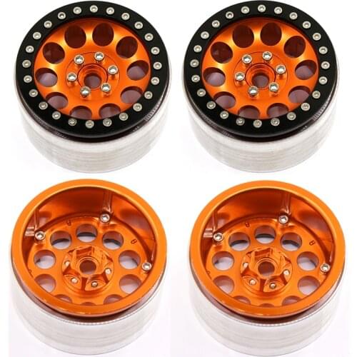 4PCS Metal Wheel Hub2.2inchBeadlock Wheel Rim for 1:10 RC Crawler Axial SCX10 SCX10 II 90046 AXI03007 Traxxas TRX-4
