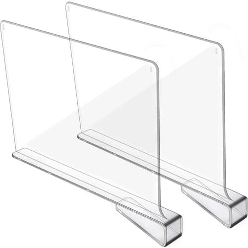 Transparent Partition For Bedroom, Kitchen And Office Shelf Organization (2 PACK)