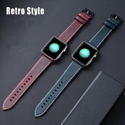 Genuine Leather strap For apple watch se 6 5 4 3 watchband accessories iwatch band 42mm 38mm correa apple watch band 44mm 40mm