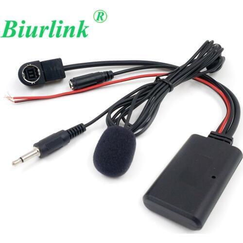 Biurlink For Alpine KCA-121B AI-NET AUX IN Port 150CM 3.5MM Audio Jack RemovableBluetooth Hands Free Microphone Cable Adapter