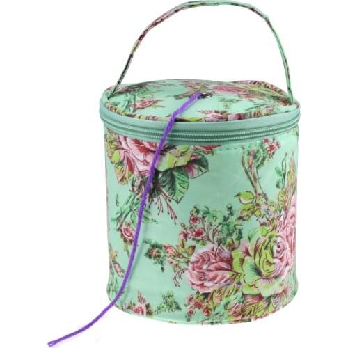 Hand-knitting tools crochet storage bag Orange leaf wool storage bag Mesh wool storage bag Storage basket Wool storage bucket