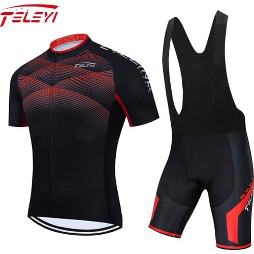 Teleyi 2021 Team Cycling Clothing /Road Bike Wear Racing Clothes Quick Dry Mens Cycling Jersey Set Ropa Ciclismo Maillot