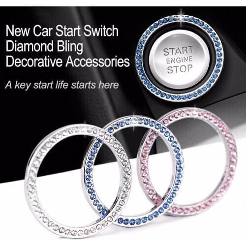 Car Bling Start Switch Button Rhinestone Decorative for BMW Mini Cooper One S Clubman R55 R56 R57 R58 R59 R60 R61