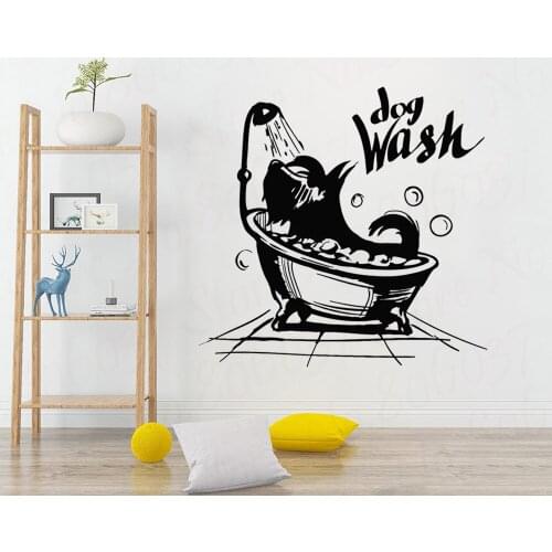 Pet Grooming Decoration Wash Dog Wall Decal Home Decor Pet Shop Decoration Animal Wallpaper Murals WL1892