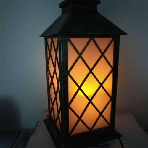 Vintage Garden Solar Powered LED Candle Table Lantern Hanging Light Outdoor Yard Lamp Classical Lighting Decoration