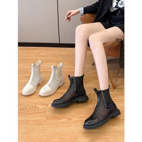 Womens shoes ankle boots spring 2021 new fashion mesh breathable casual Martin boots