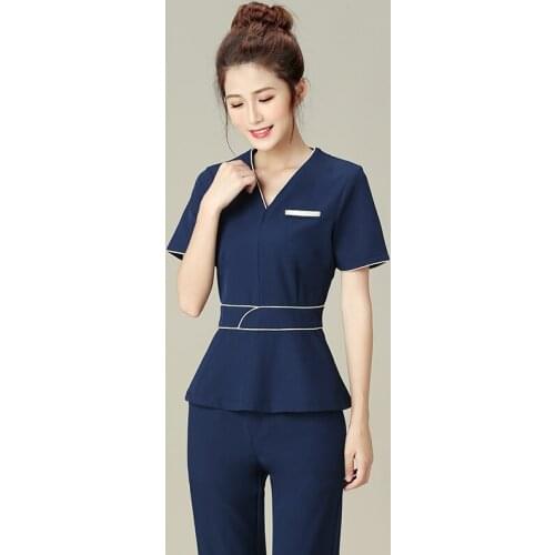 Women Uniform For Beauty Salon Sauna Foot Bath Beautician Clothing Massage Clothing Beauty Salon Work Clothes Spa Uniform AS294