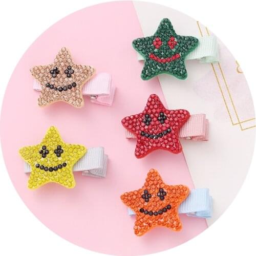 1PCS Pentagram Waterdrop Bling Crystal Hairpins For Kids Rhinestone Headwear For Women Hair Clips Pins Barrette Accessories New