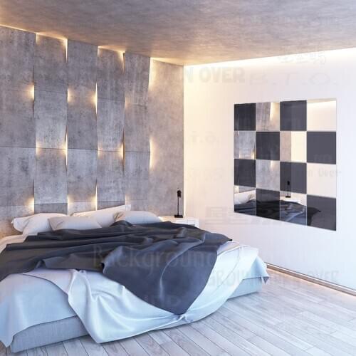 12pcs Mirror Stickers Sticker Decor Room Decoration 3D Long Full Body Wall Mirrored Adhesive Paper Mural Square Geometry R225
