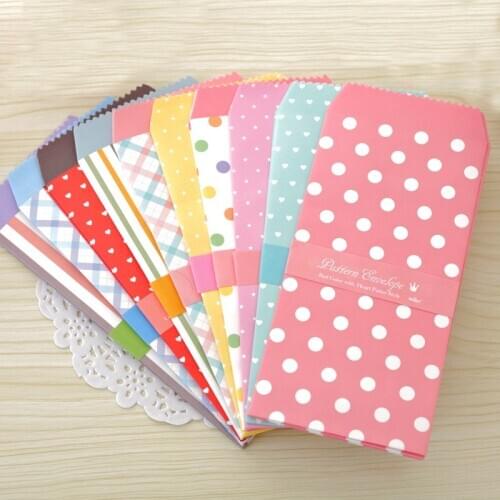 20 Pcs/lot Cute Sweet Dots Stripe Grid Star Heart Fresh Paper Envelope Creative DIY Tool Greeting Cover Gift