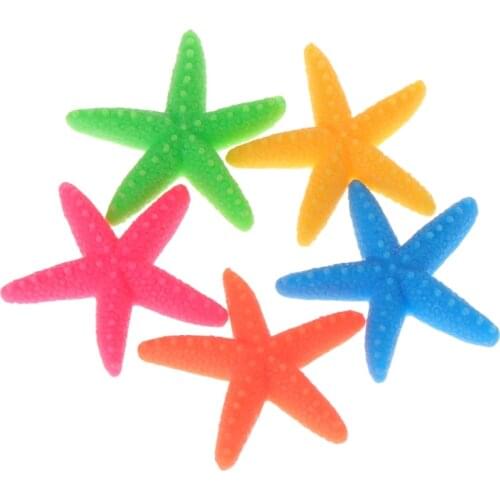 5pcs Fish Tank Artificial Colorful Starfish Decoration Aquarium Ornaments Resin