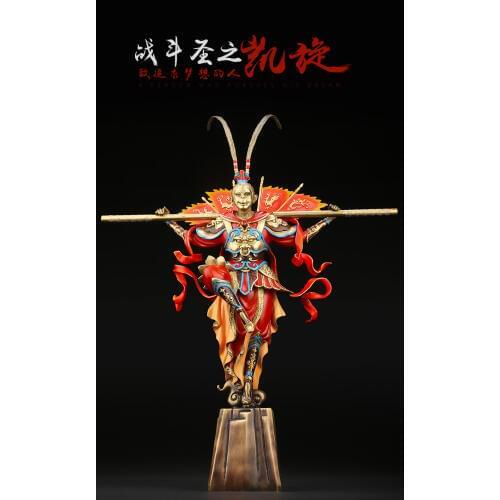50CM huge-home office TOP COOL Decorative - Business Hero efficacious Talisman WU KONG KING bronze Hand engraving art sculpture