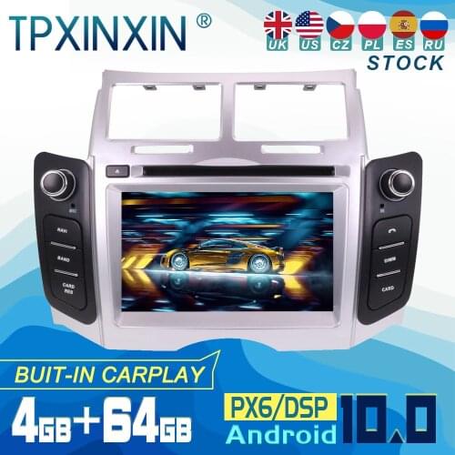 For Toyota Yaris 2005-2011 Android 10 Carplay Radio Player Car GPS Navigation Head Unit Car Stereo CD DVD WIFI DSP BT