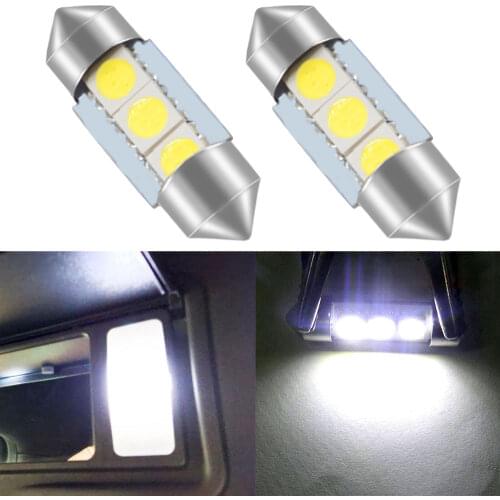 1Pcs White C5W C10W 5050 SMD 3Led 36mm 39mm 41mm DC 12V Auto LED Festoon Dome Light Door Light Reading Lamp Tail Bulb Backup Led