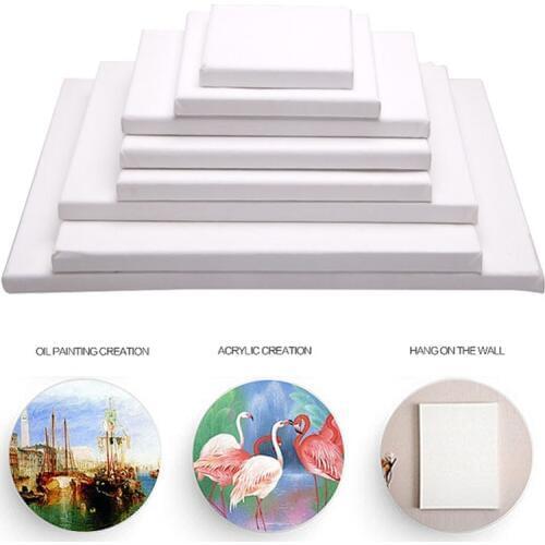 White Blank Square Artist Canvas Wooden Board Frame For Primed Oil Acrylic Paint