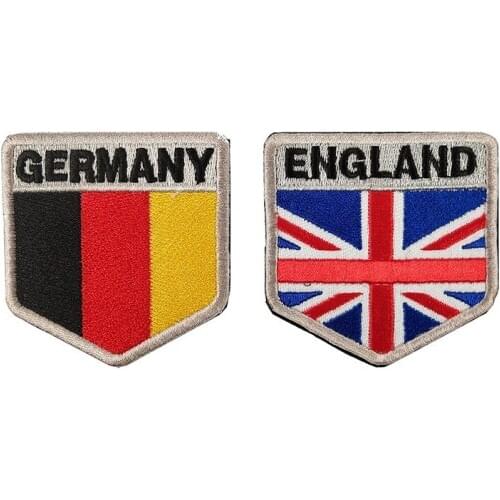 T-N British German Flag Velcro Armband Embroidered Cloth Badge United Kingdom Army Tactical Military Bag Hat Clothes Stickers