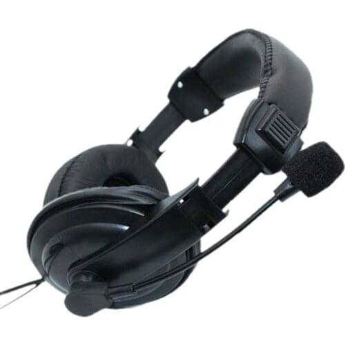 Ergonomic Wired Computer Headphone Dual 3.5mm Stereo Audio Headset With Mic Volume Control Hands-Free Professional Headset