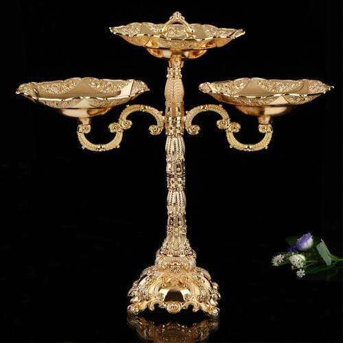 Europe gold palted alloy metal candle holders candlestick chandelier bougeoir sur pied for wedding decoration candlestick ZT018